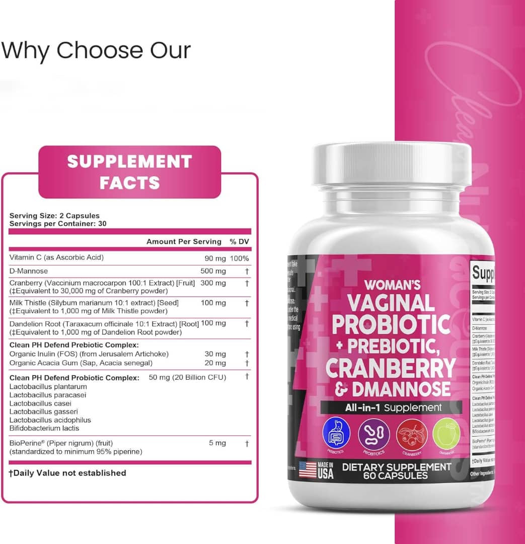 Clean Nutraceuticals Probiotiques vaginaux pour femmes