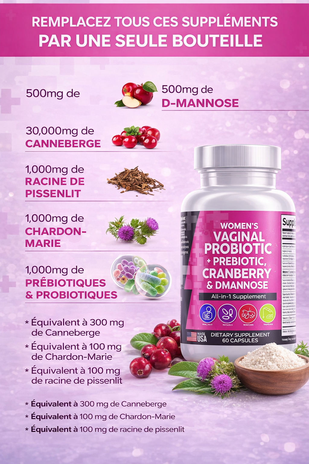 FloraGlow™ – Probiotiques Intimes Équilibre & Confort