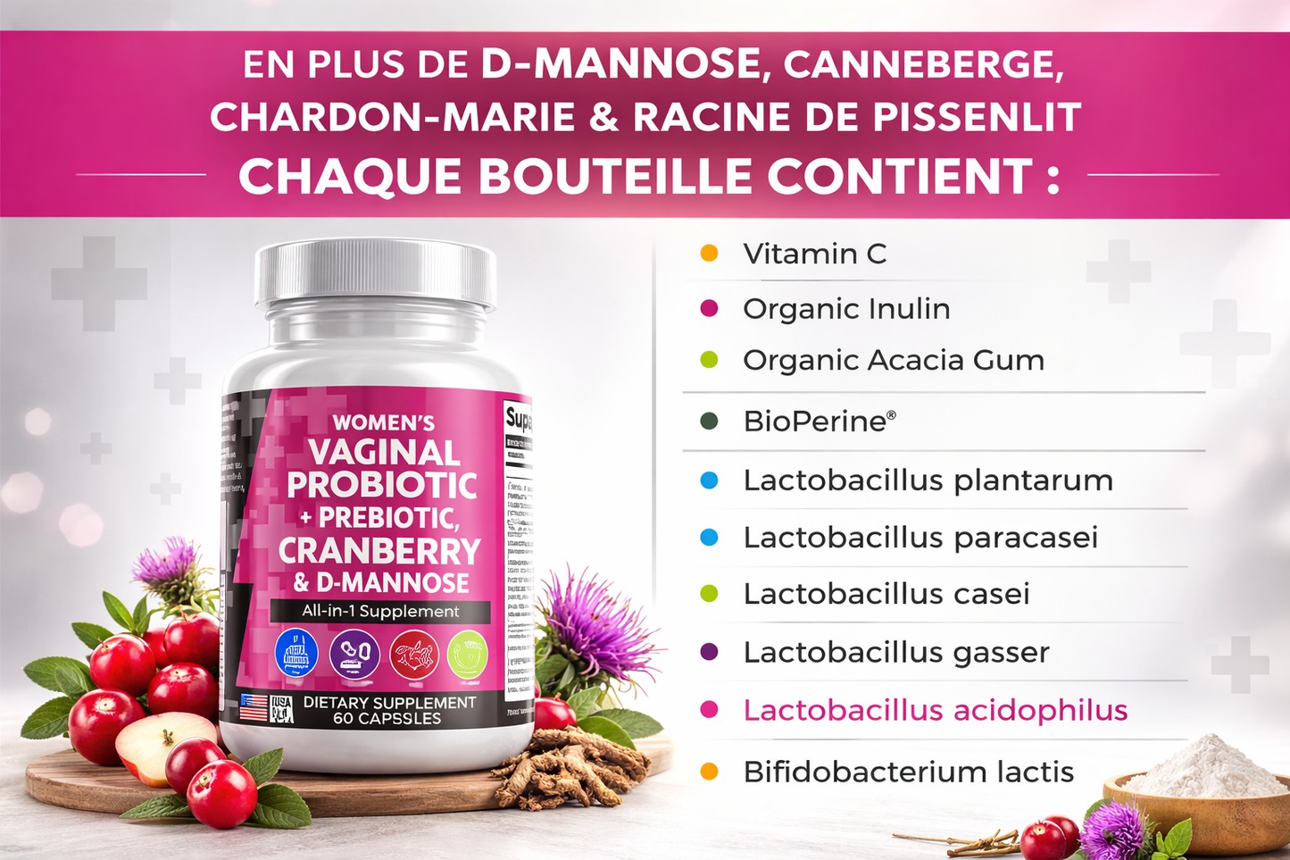 FloraGlow™ – Probiotiques Intimes Équilibre & Confort