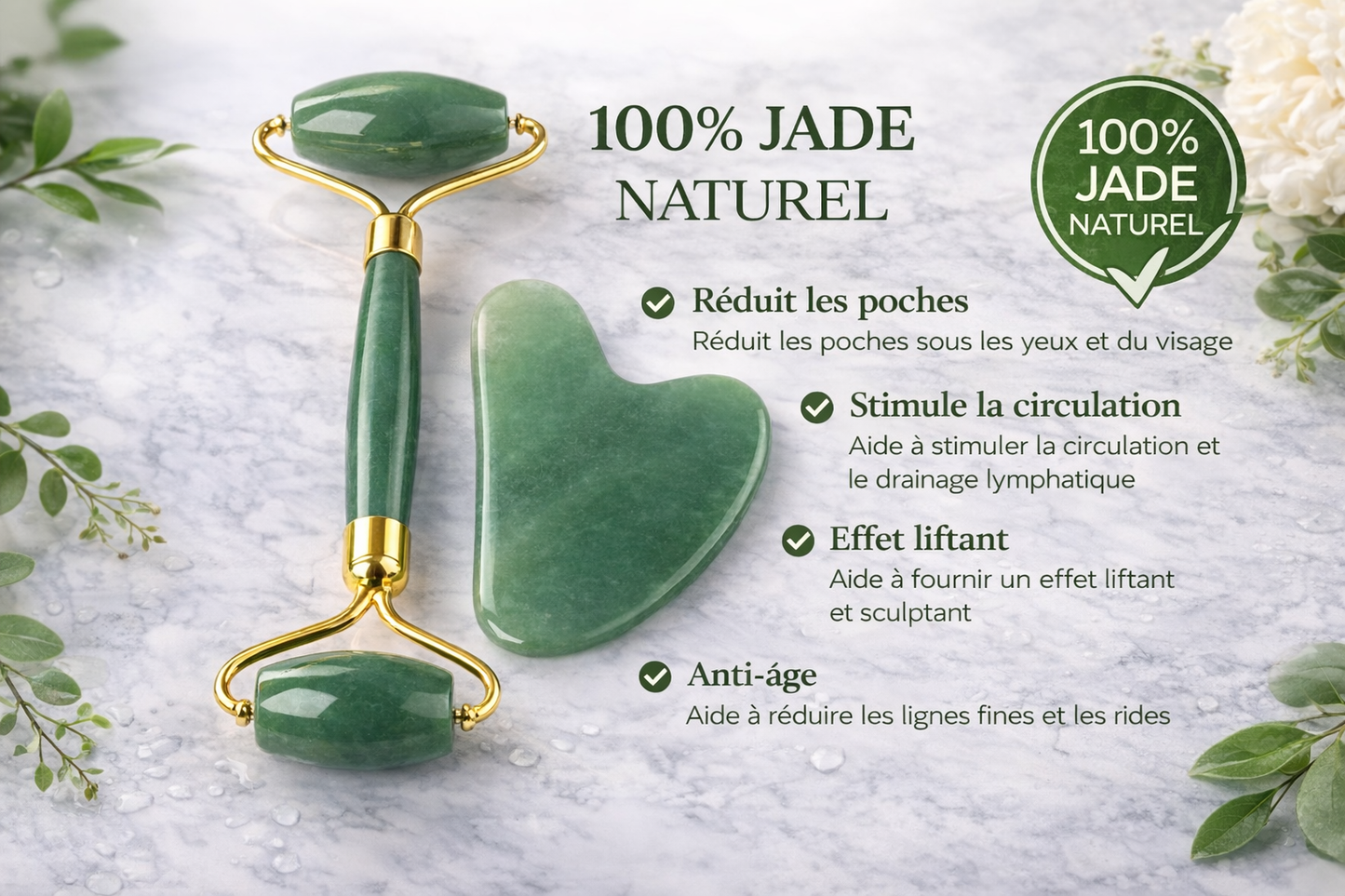 Jade Glow Sculpt™ – Gua Sha en Pierre de Jade Sculptant Visage